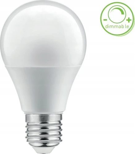 GTV LED šviesos šaltinis reguliuojamas A60, 10W, 820lm, E27, 4000K, AC220-240V/50-60Hz, RA>80,