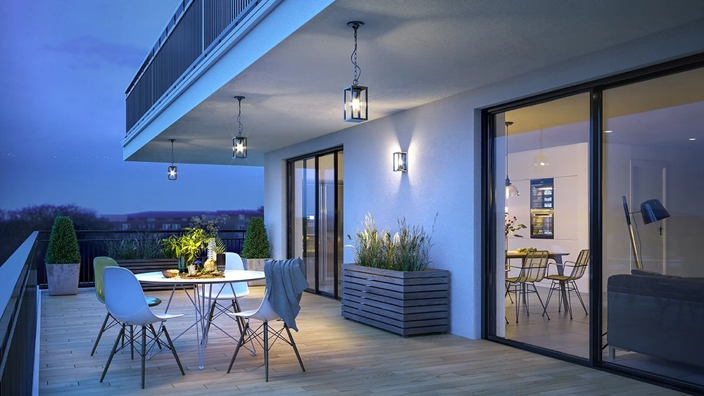 Sieninis šviestuvas GTV Sodo šviestuvas VENTANA-AU,E27, MAX.20W,IP54,AC220-240V,50-60Hz,viršutinis šviestuvas ties