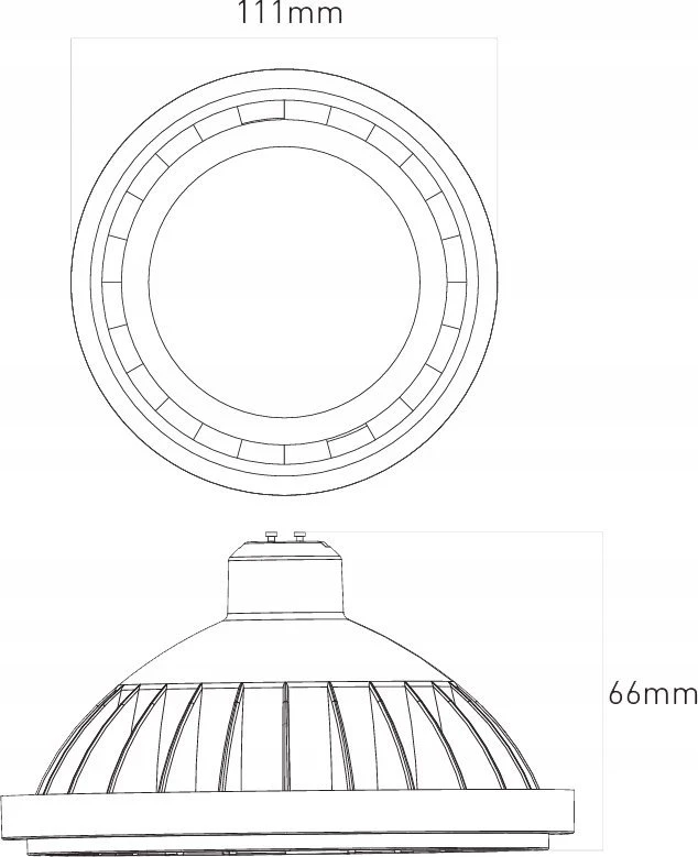 GTV LED lemputė, es111, 3000K, GU10, 12,5 W, AC220-240V, 120°, 1100lm, 109ma, pilka