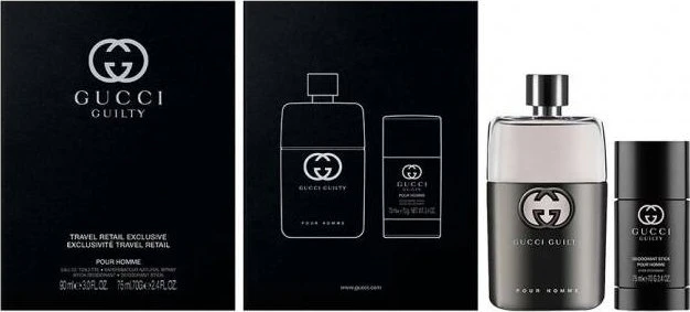 Gucci Guilty Homme tualetinis vanduo purškiklis, 90 ml rinkinys 2 vnt.