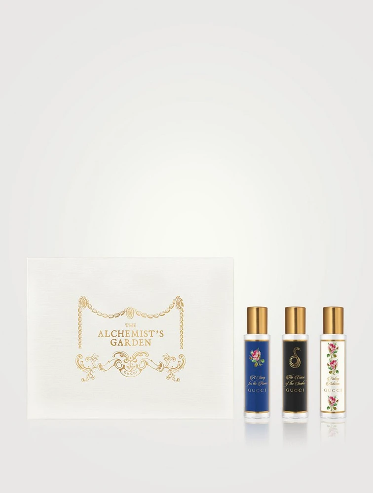 Set Gucci: The Alchemist's Garden - A Song For The Rose Eau De Parfum For Women, 15 ml + The Alchemist's Garden - The Voice Of The Snake Eau De Parfum For Women, 15 ml + The Alchemist's Garden - Fading Autumn Eau De Parfum For Women, 15 ml