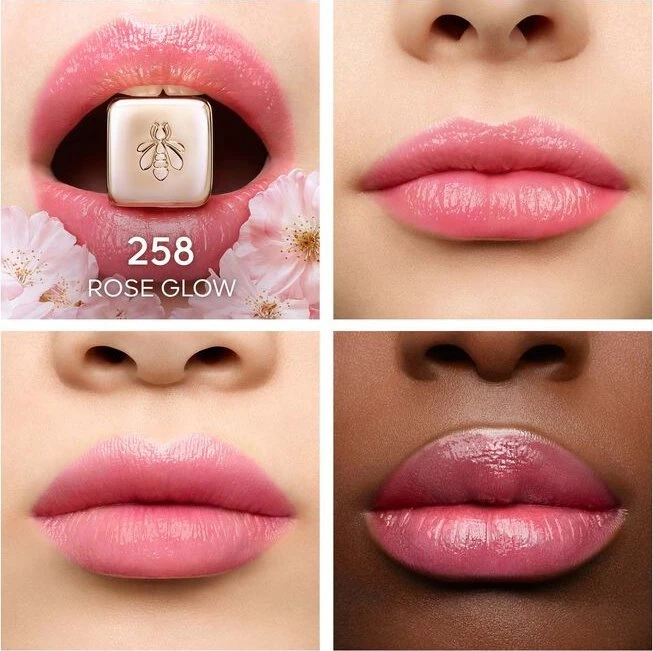 Guerlain Kiss Kiss Bee Glow lūpų balzamas, spalva - 258 Rose Glow
