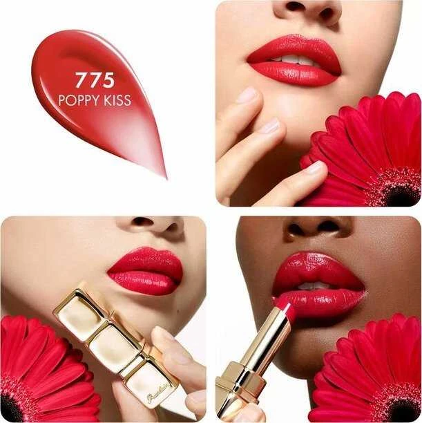 Guerlain Kiss Kiss Shine Bloom lūpų dažai, spalva - 775 Poppy Kiss