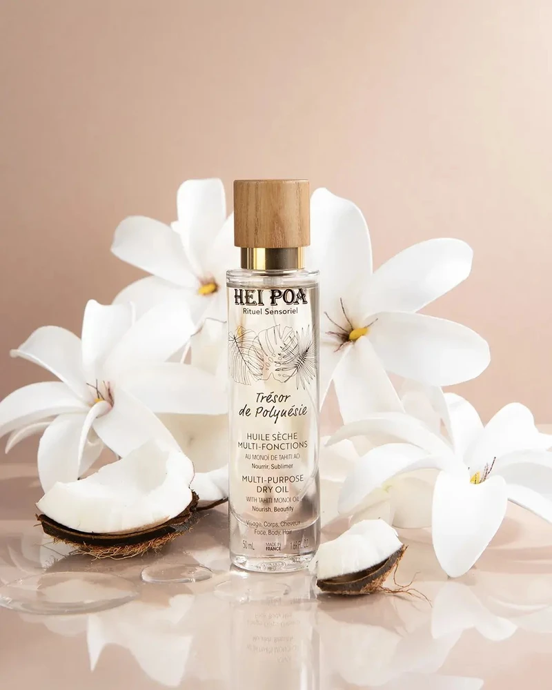 Hei Poa Tresor De Polynesie Monoi aliejus maitinantis sausas kūno aliejus, 50 ml