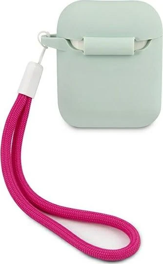 Guess GUACA2LSVSBF „AirPods“ dangtelis mėlynas fuksijos / mėlynas fuschia silikoninis vintage