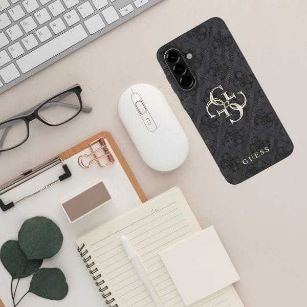 GUESS dėklas skirtas Samsung Galaxy A36 GUHCSA364GMGGR (4G PU Big Logo) juodos spalvos