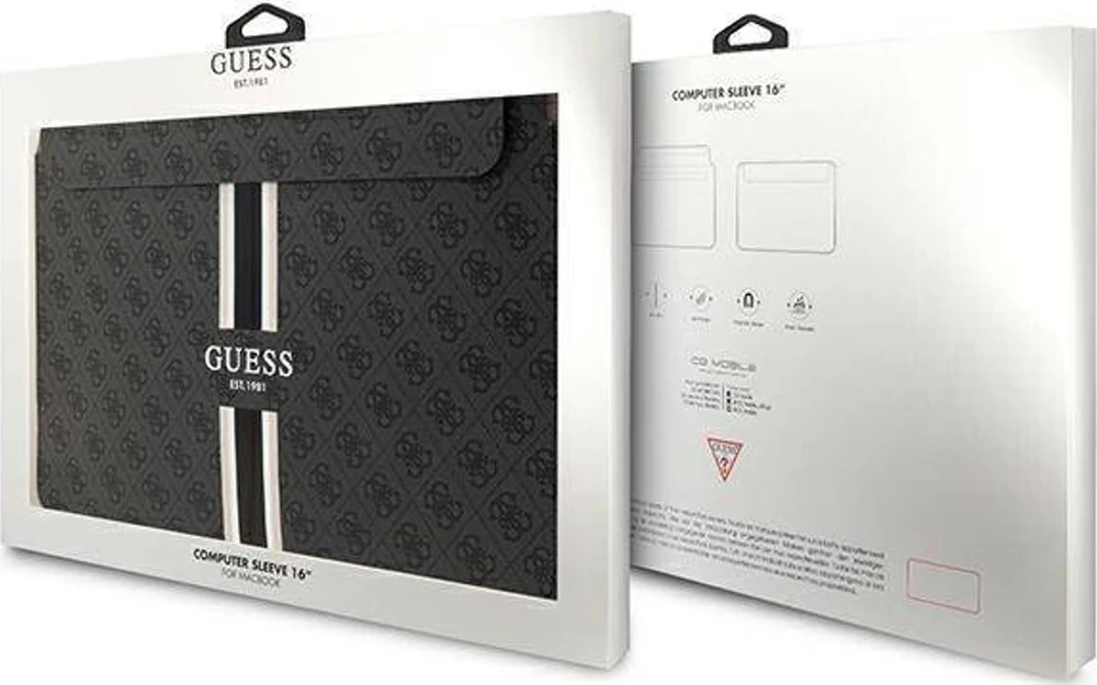 Guess rankovė GUCS16P4RPSK 16 colių juoda rankovė 4G juostelės