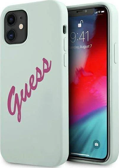 Guess GUHCP12SLSVSBF Apple iPhone 12 mini 5,4″ mėlynas fuschia kietas dėklas Silicone Vintage