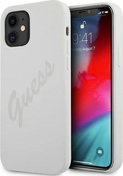 GUESS GUHCP12SVCRONE IPHONE 12 MINI 5.4" KREMINIS / KREMINIS KIETAS DĖKLAS SCRIPT VINTAGE