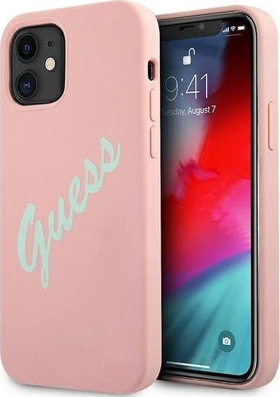 Dėklas GUESS HARDCASE GUHCP12SLSVSGP SILICONE VINTAGE IPHONE 12 MINI Rožinis/MINT