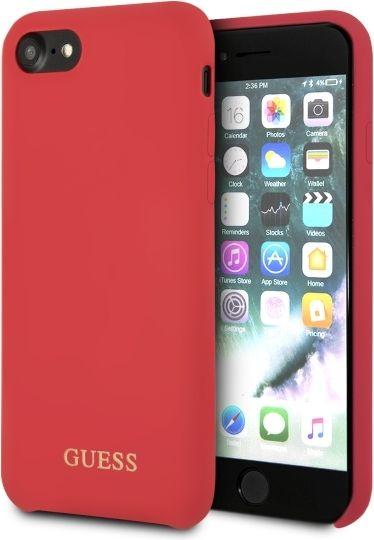 Guess GUHCI8LSGLRE iPhone 7/8/SE 2020/SE 2022 raudonas/raudonas kietas silikoninis dėklas