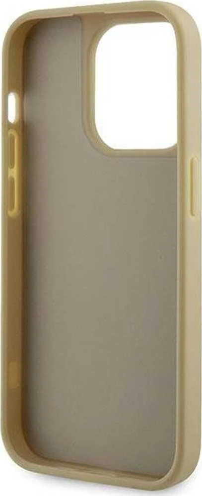 Guess GUHCP14LHDGTPD Apple iPhone 14 Pro 6.1″auksinis kietas dėklas Rhinestone Triangle