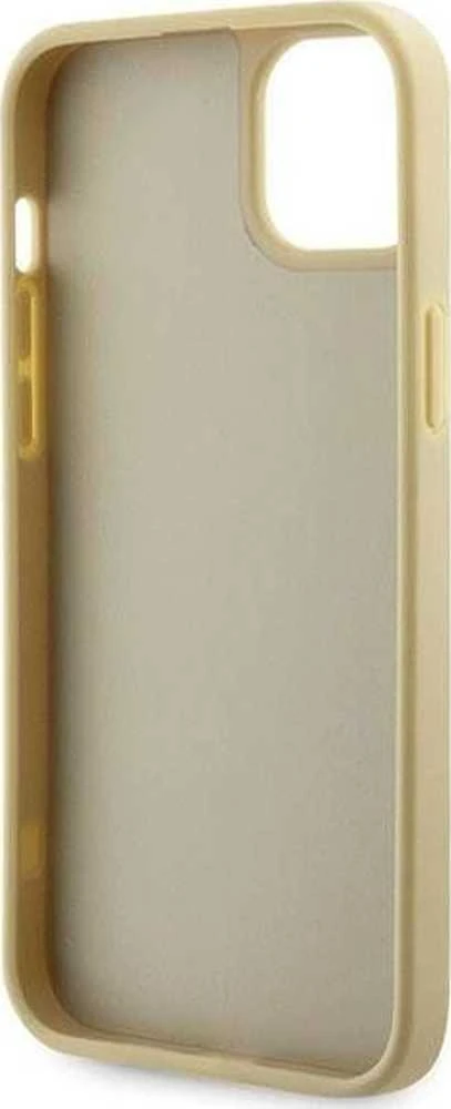 Guess GUHCP14MHDGTPD Apple iPhone 14 Plus/ 15 Plus 6.7″auksinis kietas dėklas Rhinestone Triangle