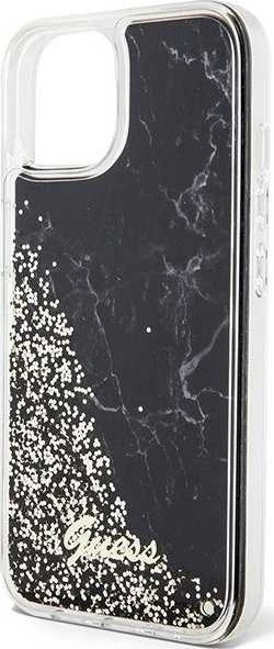 Apple iPhone 14 Guess dėklas Liquid Glitter Marble (GUHCP14SLCSGSGK) juodos spalvos
