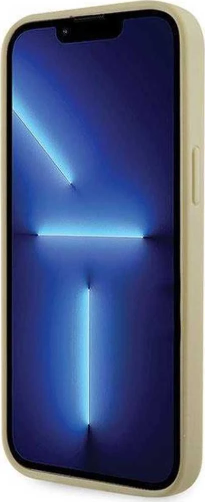 Guess telefono dėklas iPhone 14 Pro Max 6,7 GUHCP14XHDGTPD auksinis dėklas Rhinestone Triangle
