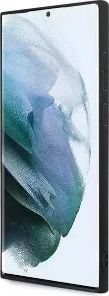 Guess PU 4G Metal Logo dėklas skirtas Samsung Galaxy S23 Ultra rudos spalvos