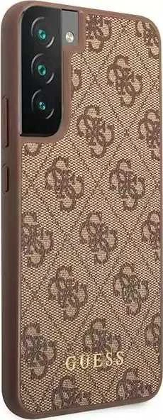 Guess GUHCS23SG4GFBR S23 S911 rudos spalvos kietas dėklas 4G Metal Gold Logo