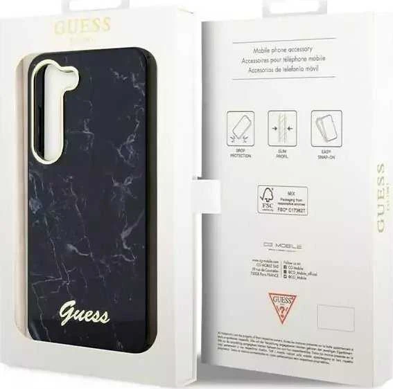Guess GUHCS23SPCUMAK S23 S911 juodos spalvos kietas dėklas Marble