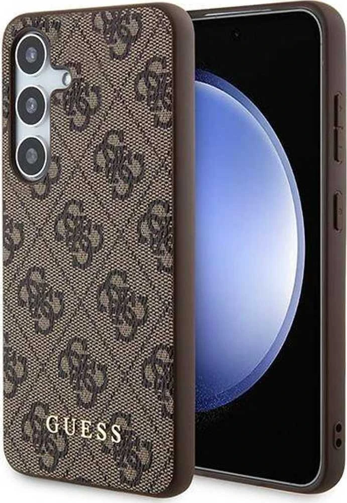 Samsung Galaxy S24 Guess dėklas 4G Metal Gold Logo (GUHCS24SG4GFBR) rudos spalvos