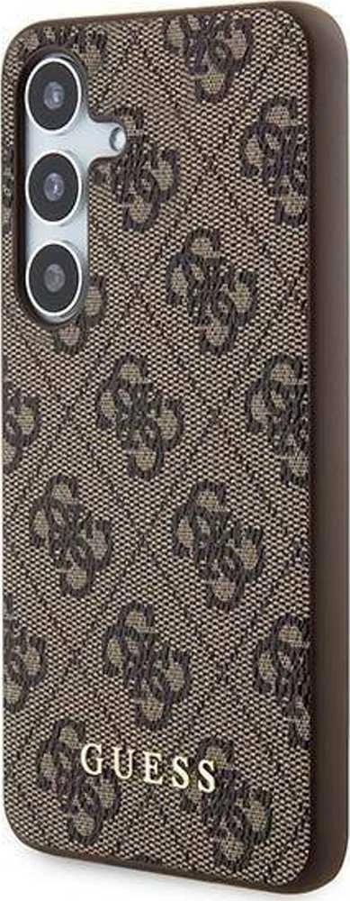 Samsung Galaxy S24 Guess dėklas 4G Metal Gold Logo (GUHCS24SG4GFBR) rudos spalvos