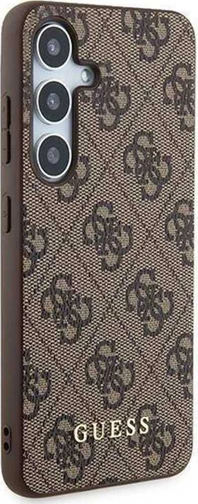 Samsung Galaxy S24 Guess dėklas 4G Metal Gold Logo (GUHCS24SG4GFBR) rudos spalvos