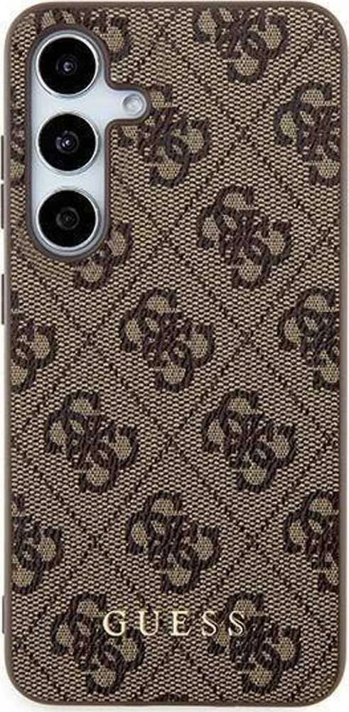 Samsung Galaxy S24 Guess dėklas 4G Metal Gold Logo (GUHCS24SG4GFBR) rudos spalvos