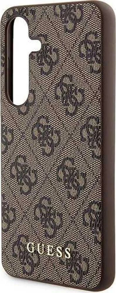 Samsung Galaxy S24 Guess dėklas 4G Metal Gold Logo (GUHCS24SG4GFBR) rudos spalvos