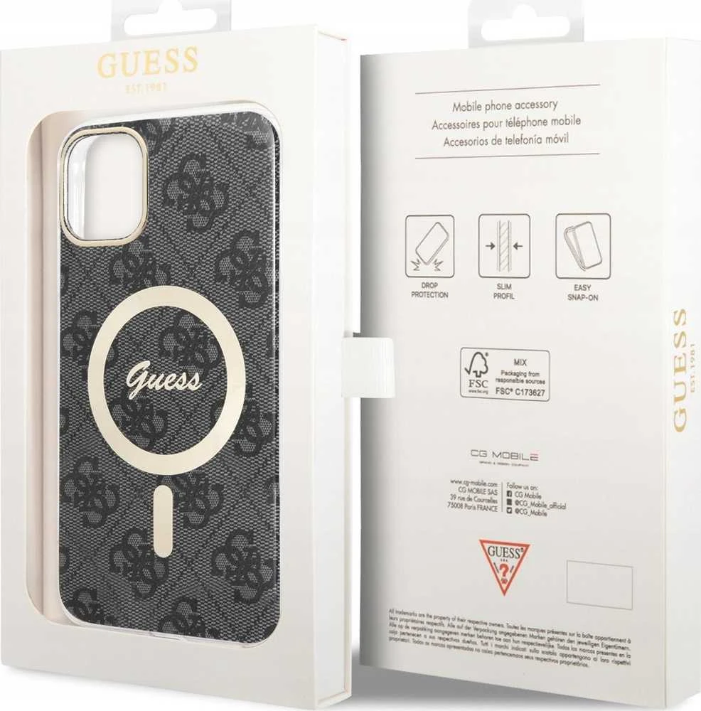 Dėklas GUESS GUHMN61H4STK IPHONE 11 6.1 "Juodas/Juodas HARDCASE 4G MAGSAFE