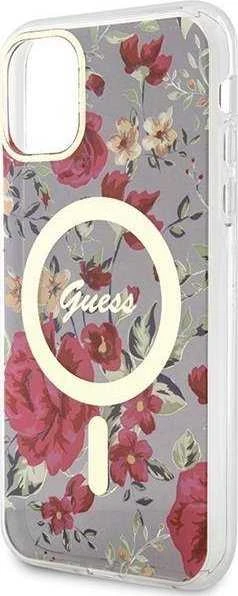 Dėklas GUESS GUHMN61HCFWSA IPHONE 11 / XR 6.1 "Žalias / KHAKI HARDCASE FLOWER MAGSAFE