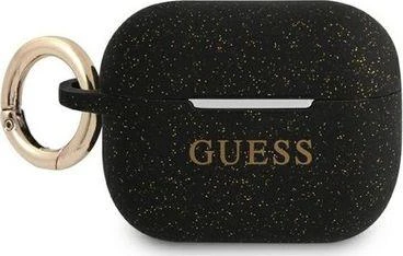„Guess Ring“ silikoninis dėklas, skirtas „AirPods Pro“ – juodas ir auksinis