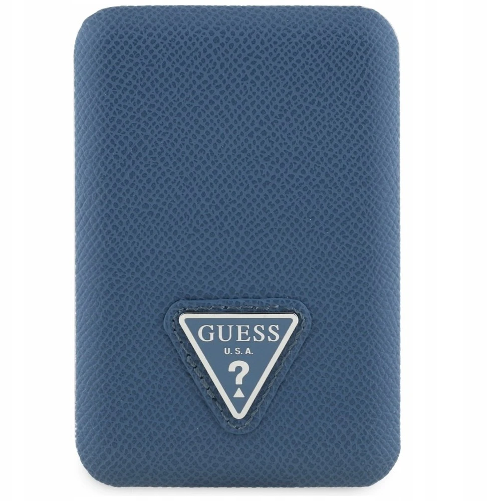 Guess PU Grained Triangle Logo MagSafe Powerbank 5000mAh mėlynos spalvos