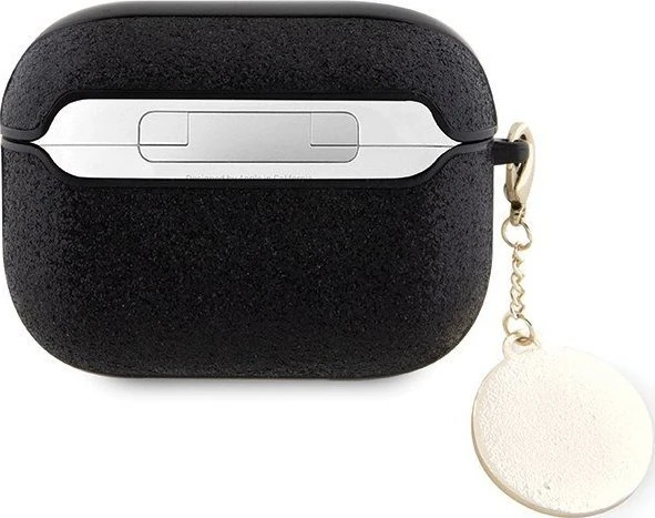 Guess GUAP2PGEHCDK AirPods Pro 2 (2022/2023) dėklas juodos spalvos Fixed Glitter Heart Diamond Charm