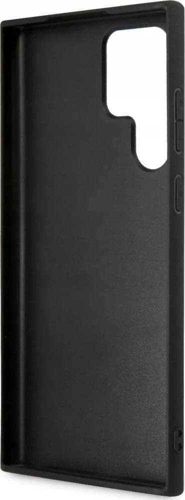 Guess PU 4G Metal Logo dėklas skirtas Samsung Galaxy S23 Ultra pilkos spalvos