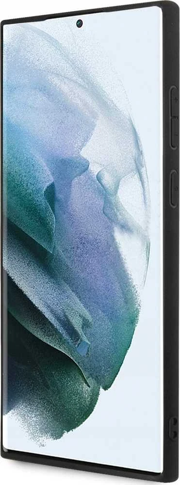 Guess PU 4G Metal Logo dėklas skirtas Samsung Galaxy S23 Ultra pilkos spalvos