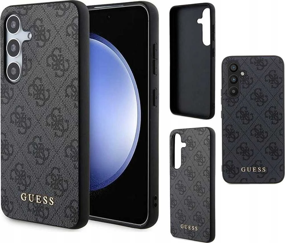 Guess GUOHCSA35G4GFGR A35 A356 juodos spalvos kietas dėklas 4G Metal Gold Logo