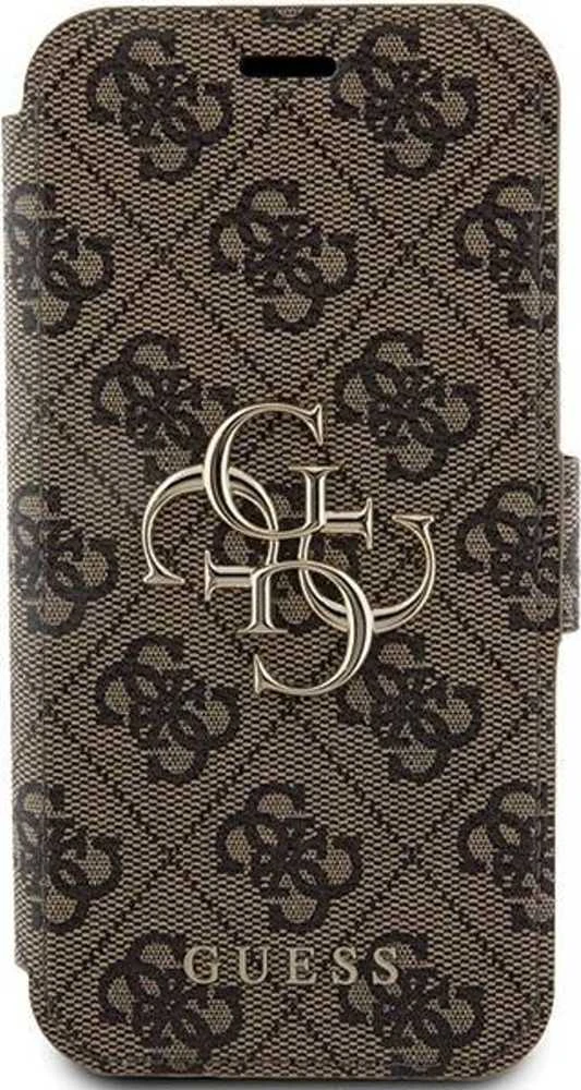Dėklas Guess GUBKP15L4GMGBR Apple iPhone 15 Pro 6.1″ ora knyga 4G metalinis logotipas