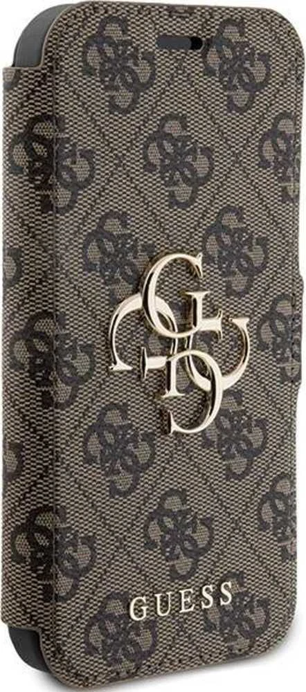 Dėklas Guess GUBKP15L4GMGBR Apple iPhone 15 Pro 6.1″ ora knyga 4G metalinis logotipas