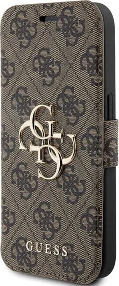 Dėklas Guess GUBKP15L4GMGBR Apple iPhone 15 Pro 6.1″ ora knyga 4G metalinis logotipas