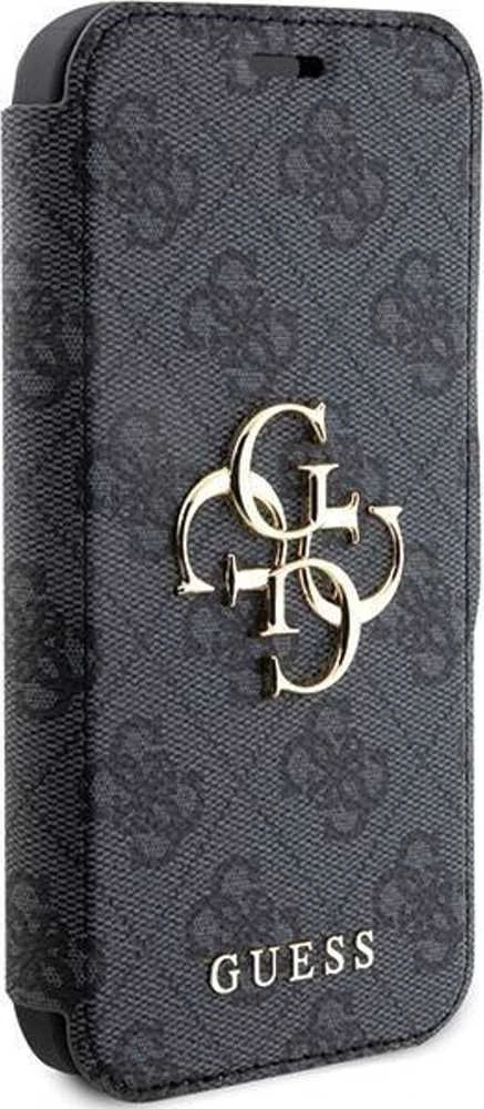 Dėklas Guess GUBKP15L4GMGGR Apple iPhone 15 Pro 6.1″ pilkos spalvos book 4G Metal Logo