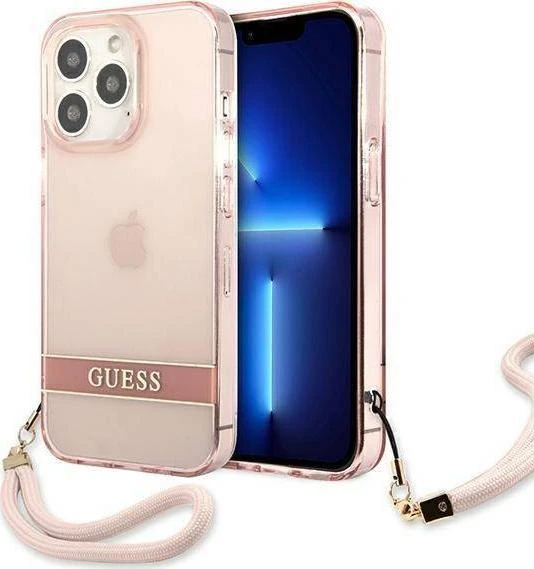Dėklas Guess Translucent Stap Case for iPhone 13 Pro Max - Rožinė