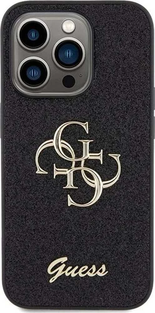 Dėklas GUESS GUHCP15LHG4SGK IPHONE 15 PRO 6.1 "Juodas/Juodas HARDCASE GLITTER SCRIPT BIG 4G