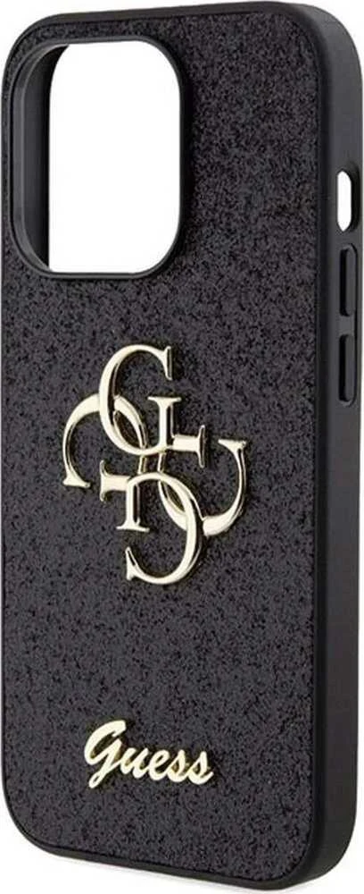 Dėklas GUESS GUHCP15LHG4SGK IPHONE 15 PRO 6.1 "Juodas/Juodas HARDCASE GLITTER SCRIPT BIG 4G