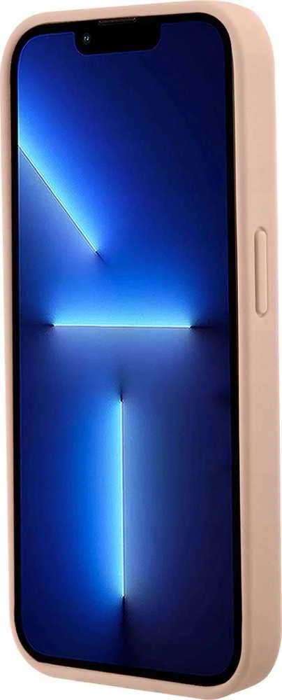 Guess GUHCP15LPCRTHCP Apple iPhone 15 Pro 6.1″ rožinės spalvos kietas dėklas Croco Triangle Metal Logo