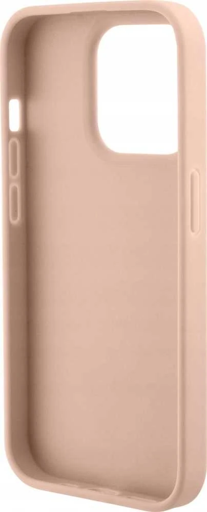 Guess GUHCP15LPCRTHCP Apple iPhone 15 Pro 6.1″ rožinės spalvos kietas dėklas Croco Triangle Metal Logo