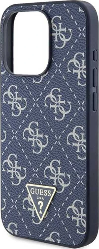 Guess GUHCP15LPG4GPB Apple iPhone 15 Pro 6.1″ mėlynas kietas dėklas 4G Triangle Metal Logo