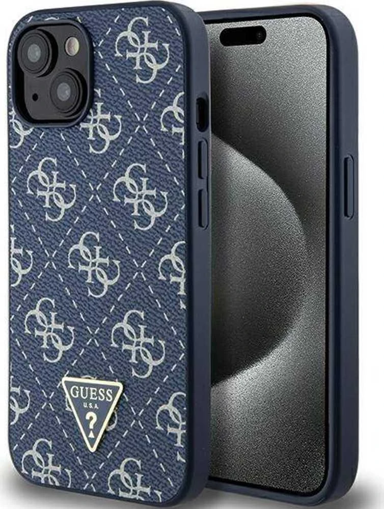 Guess GUHCP15MPG4GPB Apple iPhone 15 Plus / 14 Plus 6.7″ mėlynas kietas dėklas 4G Triangle Metal Logo