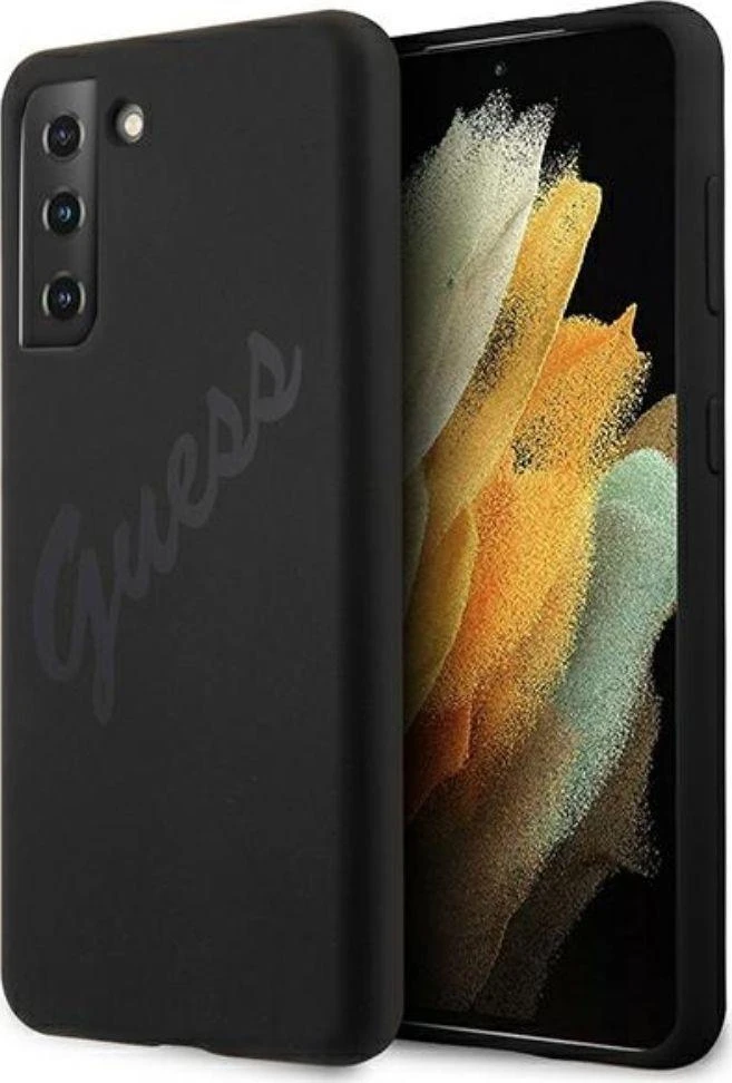 Guess GUHCS21MLSVSBK S21+ G996 juodos spalvos kietas dėklas Script Vintage