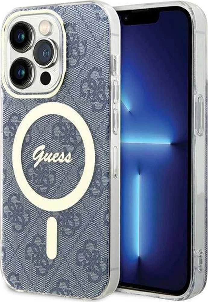 Guess GUHMP15LH4STB Apple iPhone 15 Pro 6.1″ mėlynas kietas dėklas IML 4G MagSafe