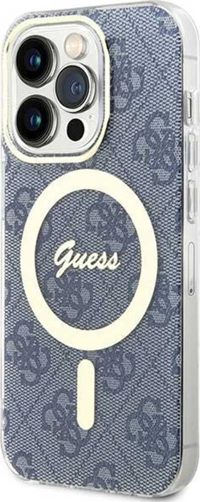Guess GUHMP15LH4STB Apple iPhone 15 Pro 6.1″ mėlynas kietas dėklas IML 4G MagSafe