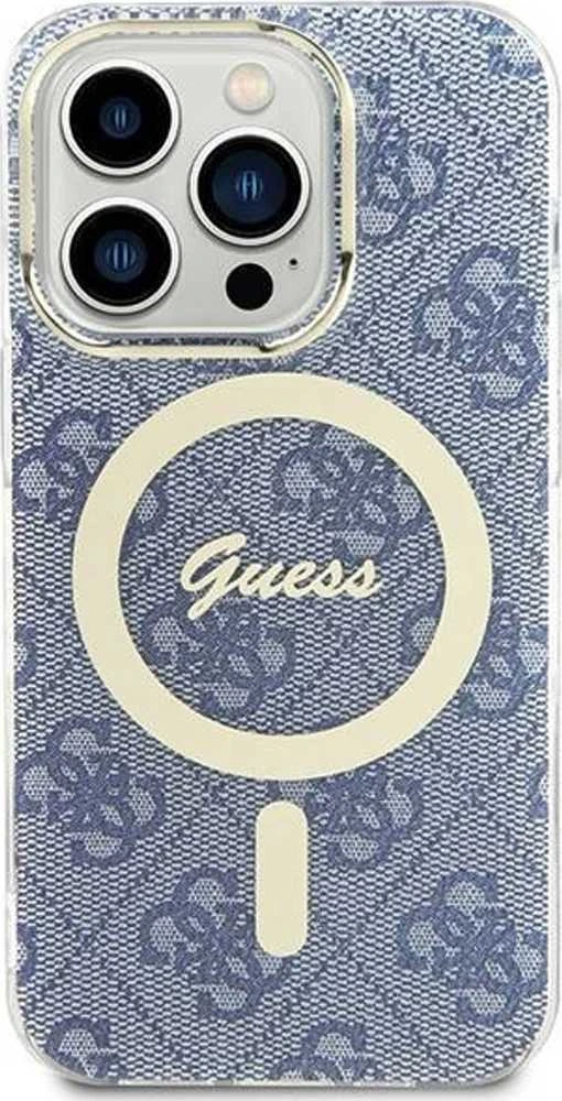 Guess GUHMP15LH4STB Apple iPhone 15 Pro 6.1″ mėlynas kietas dėklas IML 4G MagSafe